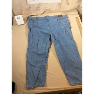 Wrangler Rugged Wear Mens Carpenter Jeans Light Wash Blue 56x29 Relaxed Fit